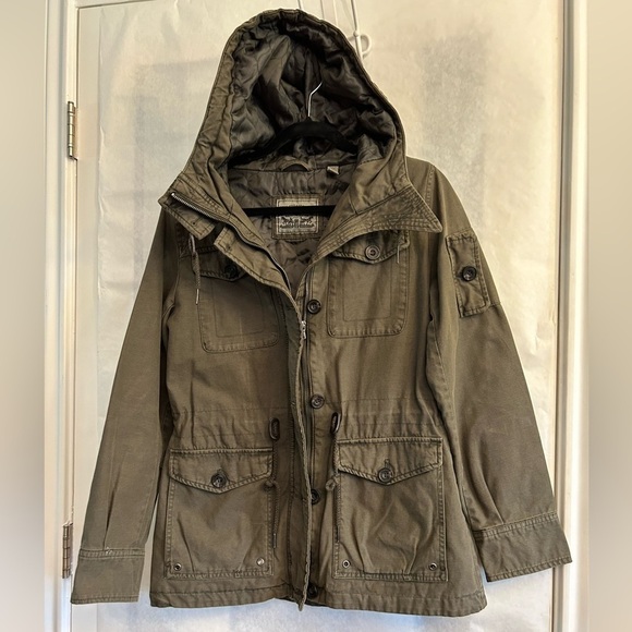 Levi’s Hooded Military Army Green Jacket from Nordstroms Sz-M Q10 - Picture 5 of 13